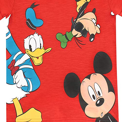 Disney Boys Mickey Mouse Goofy Donald Duck T-Shirt Red Age 5 to 6 Years