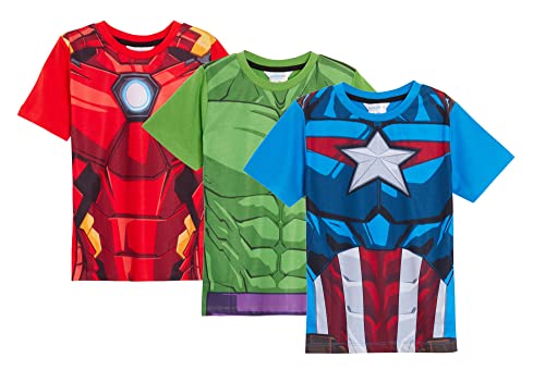 Marvel Boys 3 Pack Avengers T-Shirts 7-8 Years (Pack of 3) Multi