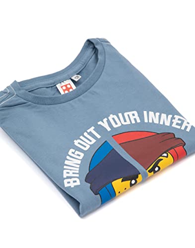 LEGO Ninjago Boys T-Shirt | Kids Bring Out Your Inner Warrior Navy Short Sleeve Top | Ninja Figures Superhero Series 6-7 Years, Blue