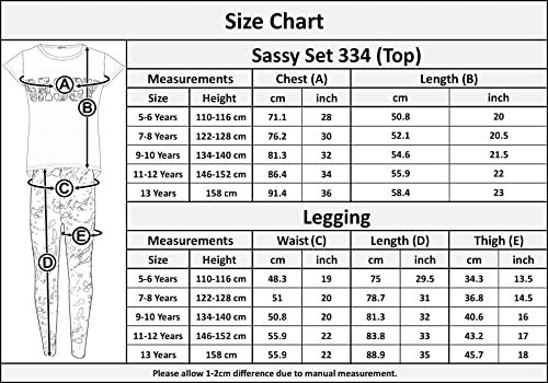 A2Z 4 Kids Girls Top Kids Sassy Print Trendy T Shirt Tops & Legging - Sassy Set 334 Baby Pink._7-8