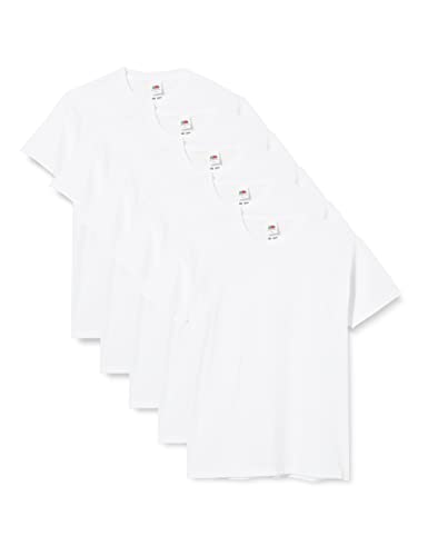Fruit of the Loom Boy's 61-019-0 T Shirt, White, 5-6 Years UK