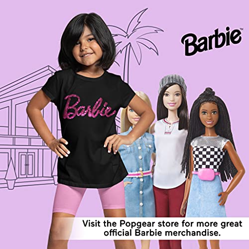 Popgear Barbie Text Logo Girls Reversible Sequin T-Shirt Black 7-8 Years | Ages 5-14, Barbie Gifts, Girls Fashion Top, Childrens Clothes, Kids Birthday Gift Idea