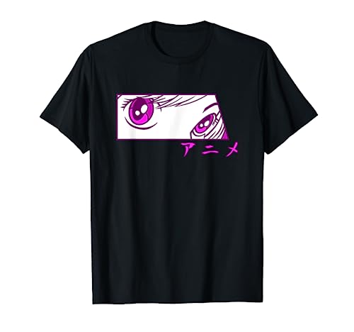 Anime Eyes Anime in Japanese Characters for Girls Teens T-Shirt
