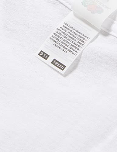 Fruit of the Loom Boy's 61-019-0 T Shirt, White, 5-6 Years UK