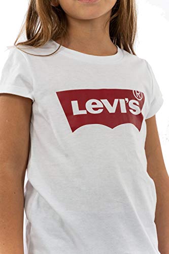 Levi's Girl's Lvg Ss Batwing Tee 4e4234 T-Shirt, Red / White, 14 Years
