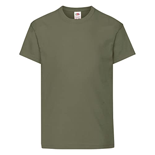 Fruit of the Loom Unisex Kid's Original T T-Shirt, Classic Olive, 9-11 Years