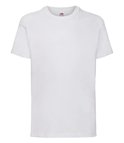 Kids Fruit of the Loom Valueweight T Shirt, T-Shirt-White-Size 3-4