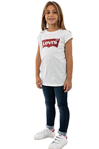 Levi's Girl's Lvg Ss Batwing Tee 4e4234 T-Shirt, Red / White, 12 Years