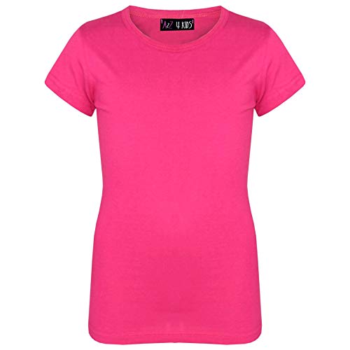 A2Z 4 Kids Kids Girls T Shirts Cotton Plain School T-Shirt - Girls T Shirt Pink 11-12