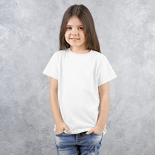 adam & eesa 100% Cotton Kids Girls Value Weight Unisex Short Sleeve T-Shirt Yellow