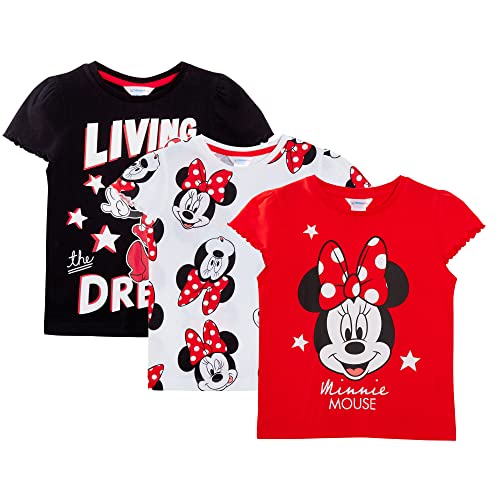 Disney Girls 3 Pack Minnie Mouse T-Shirts 3-4 Years