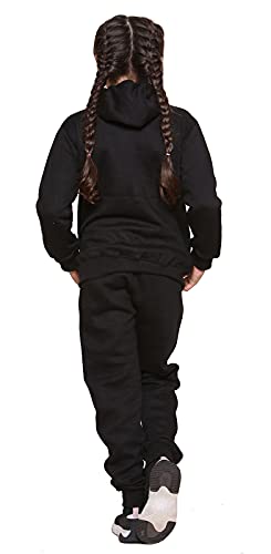 Kids Tracksuits Boys Tracksuit, Hoodies Plain Army Commando Print Tracksuit Hoodie with Jogger Sweatpants Sports Activewear Set Girls Boys Children Age 5-13 Years (Black Zipper Suit, 5-6 Years)
