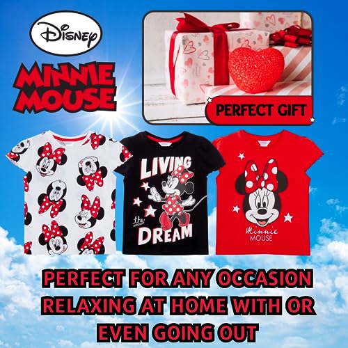 Disney Girls 3 Pack Minnie Mouse T-Shirts 3-4 Years