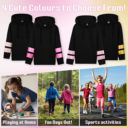 CityComfort Girls Tracksuit 2 Piece Hoodie Jogging Bottoms Activewear Set for Kids Teenagers Cotton Lounge Wear Holographic Soft Breathable Kids Tracksuit (Rose Gold, 9-10 Years)