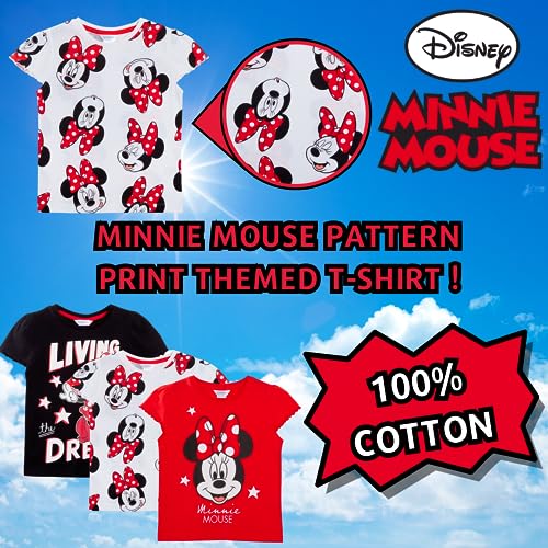 Disney Girls 3 Pack Minnie Mouse T-Shirts 3-4 Years