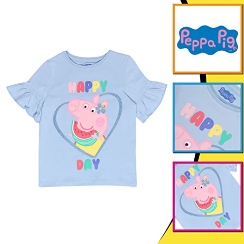 Peppa Pig One in A Melon T-Shirt Twin Pack, Girls, 2-6 Years, Multicoloured, Official Merchandise
