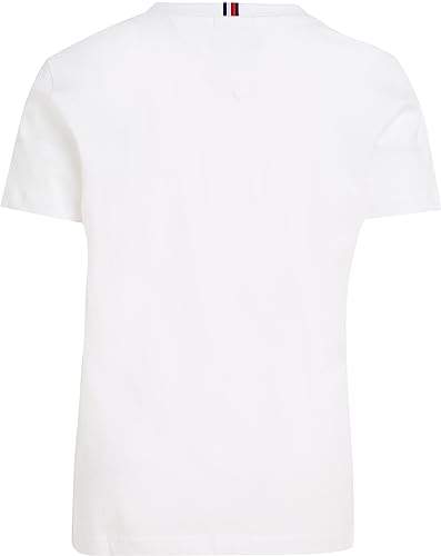 Tommy Hilfiger Kids Unisex Essential Tee Short-Sleeve T-Shirt Crew Neck, White (White), 12 Years