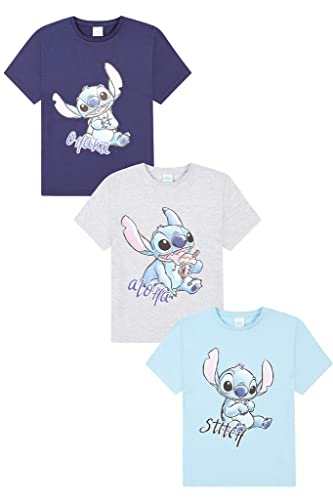 Disney Lilo & Stitch 3 Pack Girls T-Shirts Multipack (13-14 Years) Blue