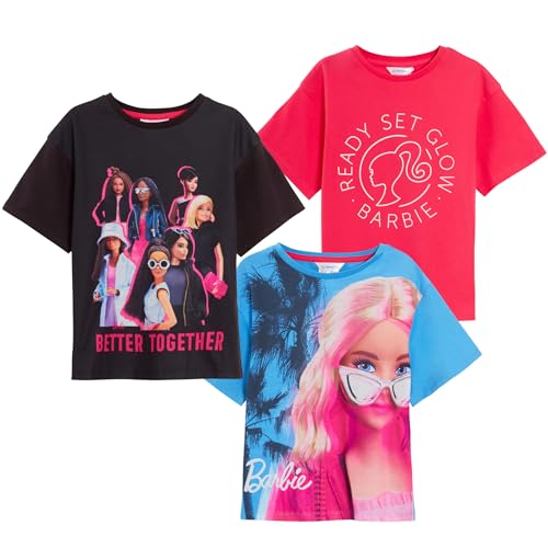 Barbie Girls 3 Pack T-Shirts 11-12 Years Pink