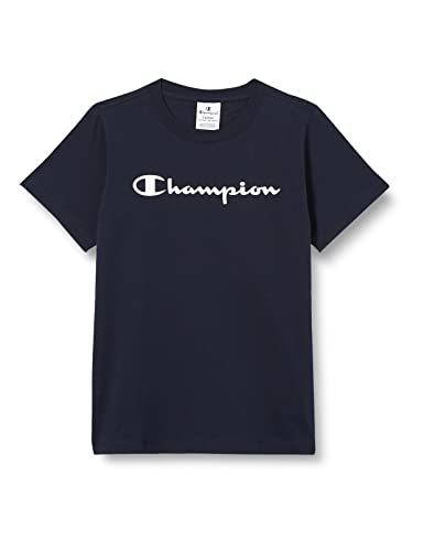 Champion Little Girls and Girl's Legacy American Classics-Logo Regular S/S Short Sleeve T-Shirt, Navy Blue, 11-12 Years