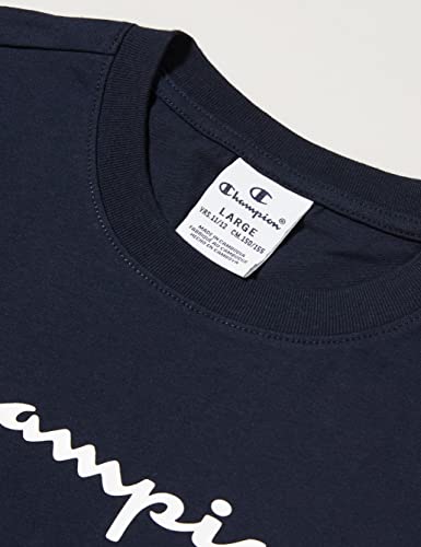 Champion Little Girls and Girl's Legacy American Classics-Logo Regular S/S Short Sleeve T-Shirt, Navy Blue, 11-12 Years