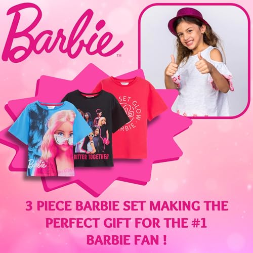 Barbie Girls 3 Pack T-Shirts 11-12 Years Pink