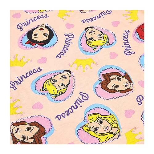 Disney Princess Girls T-Shirts Pack of 3, 3PK Princess T-Shirts, Summer Tops for Girls (4-5 Years) Multicoloured
