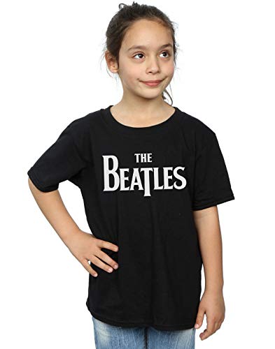 Absolute Cult The Beatles Girls Drop T Logo T-Shirt Black 7-8 Years