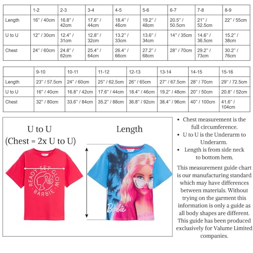 Barbie Girls 3 Pack T-Shirts 11-12 Years Pink