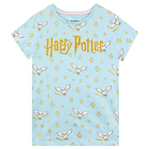 Harry Potter Girls Hedwig T-Shirt Pack of 2 Short Sleeve Tee for Kids 2 Pack 9-10 Years Multicoloured