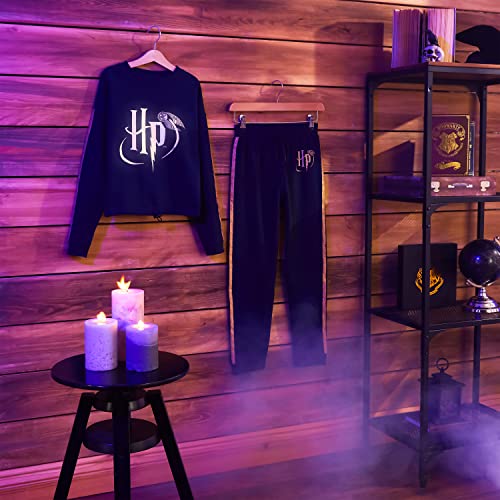 Harry Potter Girls Tracksuit, Sweatshirt and Joggers Set for Kids and Teens (Black, 13-14 Years)