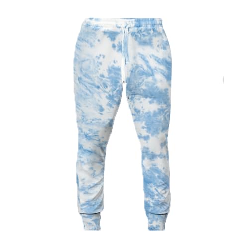 NOROZE Kids Tie-dye Sweatpants Girls Jogging Bottom Sports Loungewear Jogpants Warm Fleece Trouser (13 Years, Blue)