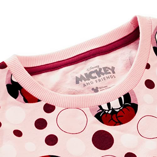 Disney Girls Minnie Mouse Sweatshirt and Joggers Set 2 Piece Outfit Set for Kids Pink 3-4 Years
