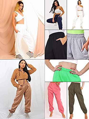 Love My Fashions Women's Plain Gym Sport Jogger Sweatpants & Winters Joggers Pockets Pants and Baggy Elastic Waist Trousers for Casual Hip Hop, Gym and Jogging Baby Pink