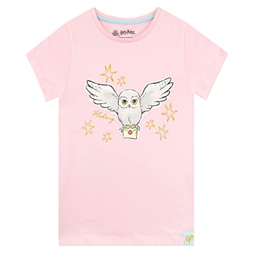 Harry Potter Girls Hedwig T-Shirt Pack of 2 Short Sleeve Tee for Kids 2 Pack 9-10 Years Multicoloured