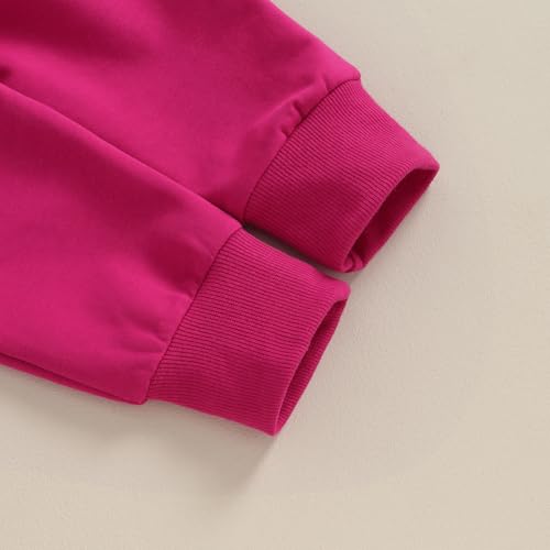 XIXIMAON Toddler Baby Girls Jogger Suit Set Mama 's Bestie Letter Print Long Sleeve Jumper Top Sweatpants Infant Valentine's Clothes (White, 12-18 Months)