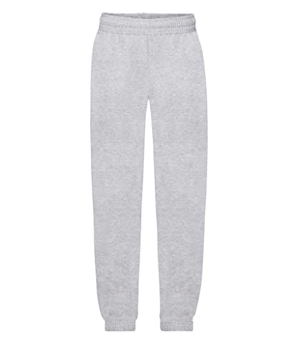 Fruit of the Loom Unisex Kids Elasticated Cuff Premium Jog Pants, Heather Grey, 9-11 Years