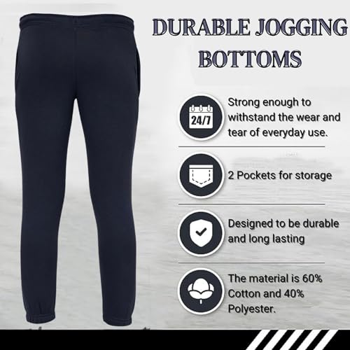 Kid's Jogger Sweatpants, Soft Cotton Pants, Athletic and Lightweight Pants for Boys and Girls (UK, Age, 5 Years, 6 Years, Regular, Black)