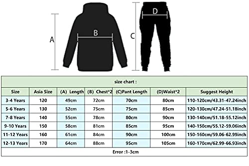 OAIXIUR Kids Tracksuits Blue Cat Printing Hoodie & Joggers 2-piece Clothing Sets Sportswear (Light Pink,7-8 Years,7 Years,8 Years)