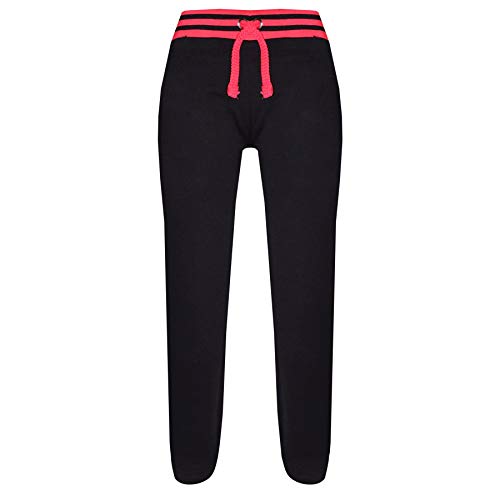 A2Z 4 Kids� Kids Tracksuit Girls Boys Baseball - T.S B.B Plain Black & Neon Pink 11-12