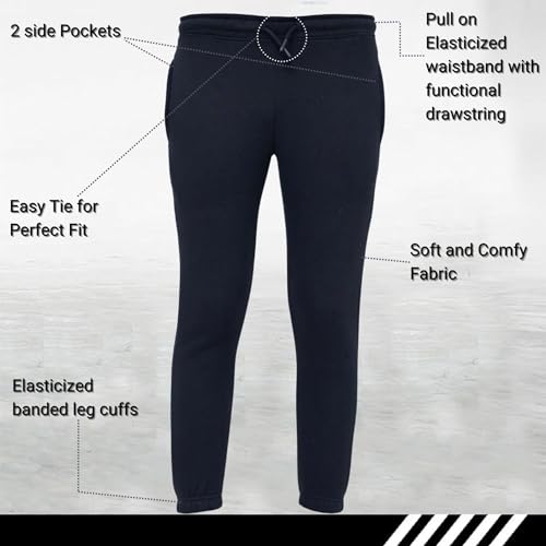 Kid's Jogger Sweatpants, Soft Cotton Pants, Athletic and Lightweight Pants for Boys and Girls (UK, Age, 5 Years, 6 Years, Regular, Black)