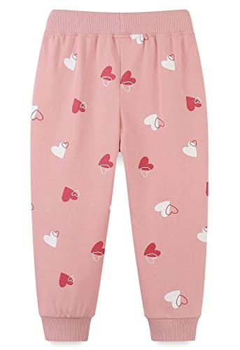 TEDD Girls Trousers Cotton Rainbow Pattern Sweatpants School Jogging Tracksuit Harem Pants with Pockets for Kids Age 4-5 Years