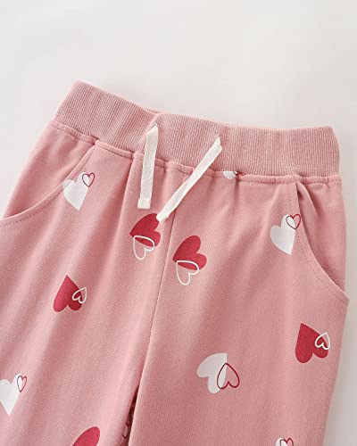 TEDD Girls Trousers Cotton Rainbow Pattern Sweatpants School Jogging Tracksuit Harem Pants with Pockets for Kids Age 4-5 Years