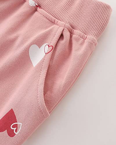 TEDD Girls Trousers Cotton Rainbow Pattern Sweatpants School Jogging Tracksuit Harem Pants with Pockets for Kids Age 4-5 Years