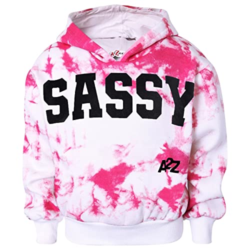 A2Z 4 Kids Girls Tracksuit Fleece Hooded Crop Top With Bottom Jogging Suit - T.S Crop Sassy Pink 7-8