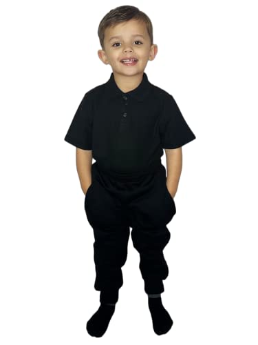 LUXFAB Kids Fleece Jogging Bottoms Boys Girls Sports PE Joggers Children Unisex Casual Fleece Pull On Trousers School Play Tracksuit Classic Bottom Soft Jog Pants Black