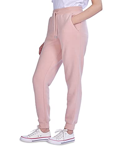 M17 Women Ladies Recycled Girls Slim Leg Jogging Bottoms Sweatpants Pants Casual Joggers Trousers Tracksuit Lounge Yoga Gym Pockets (S, Blush Pink)