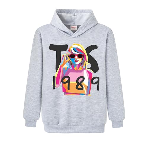 Xpialong Taylor Girls Hoodie Kids Joggers Cotton Top Jumpers for 3-13 Years (Gray,12-13 Years,12 Years,13 Years)