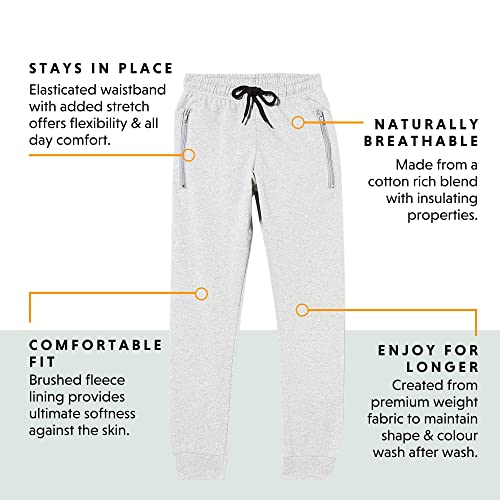 FM London (2-Pack) Extra Warm Kids Joggers | Boys Jogging Bottoms with Brushed Fleece Lining | Suitably Worn at Play Time or as Casual Lounge Pants | Durable Joggers with Cotton Rich Blend