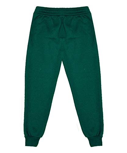Kids Fleece Jogging Bottoms Boys Girls Sports PE Joggers Children Unisex Casual Fleece Pull On Trousers School Play Tracksuit Classic Bottom Soft Jog Pants (Green, 5-6 Years)